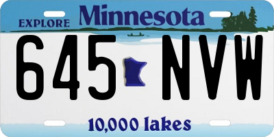 MN license plate 645NVW