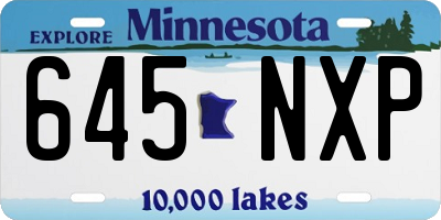 MN license plate 645NXP