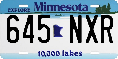 MN license plate 645NXR