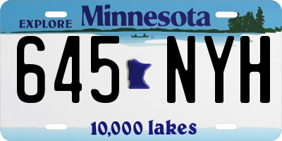 MN license plate 645NYH