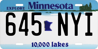MN license plate 645NYI