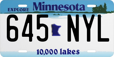 MN license plate 645NYL
