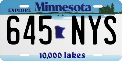 MN license plate 645NYS