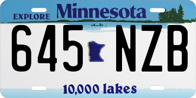 MN license plate 645NZB