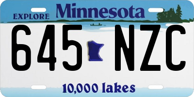 MN license plate 645NZC