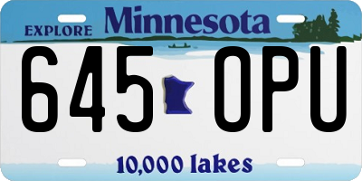 MN license plate 645OPU