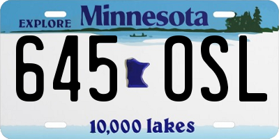 MN license plate 645OSL