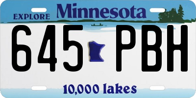 MN license plate 645PBH