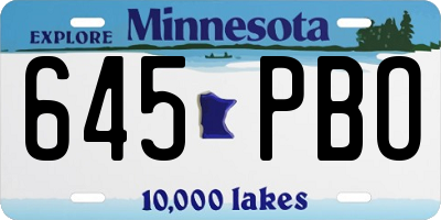 MN license plate 645PBO