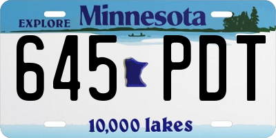 MN license plate 645PDT