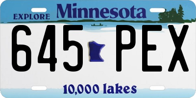 MN license plate 645PEX