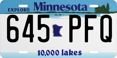 MN license plate 645PFQ