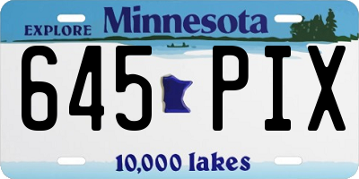 MN license plate 645PIX