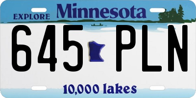 MN license plate 645PLN