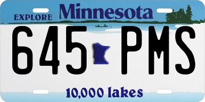 MN license plate 645PMS