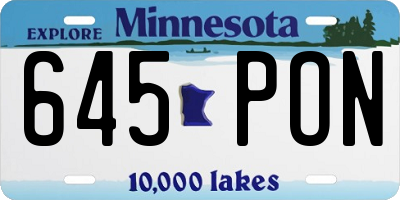 MN license plate 645PON