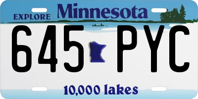 MN license plate 645PYC