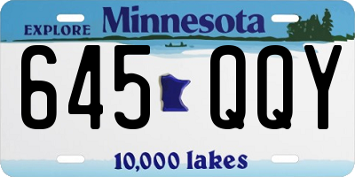 MN license plate 645QQY