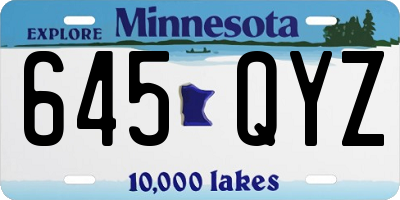 MN license plate 645QYZ
