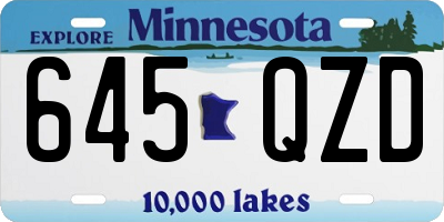 MN license plate 645QZD
