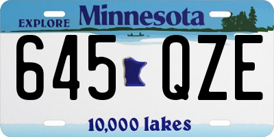MN license plate 645QZE