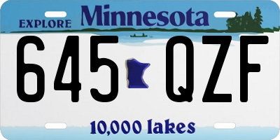 MN license plate 645QZF