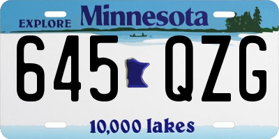 MN license plate 645QZG