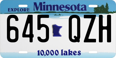 MN license plate 645QZH