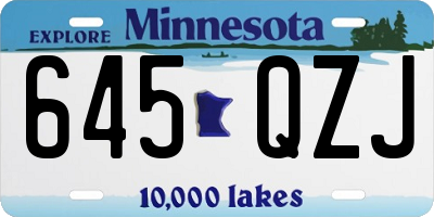 MN license plate 645QZJ