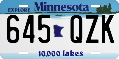 MN license plate 645QZK