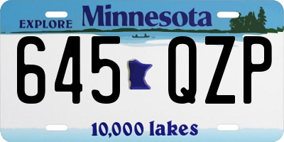 MN license plate 645QZP