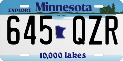 MN license plate 645QZR