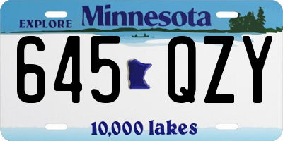 MN license plate 645QZY