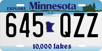 MN license plate 645QZZ