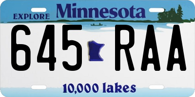 MN license plate 645RAA
