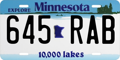 MN license plate 645RAB