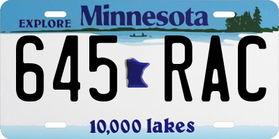 MN license plate 645RAC