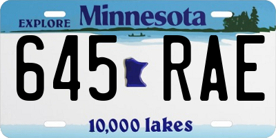 MN license plate 645RAE