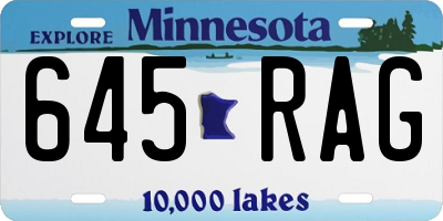 MN license plate 645RAG