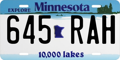 MN license plate 645RAH