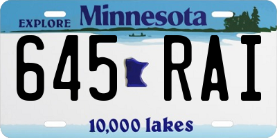 MN license plate 645RAI
