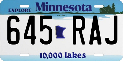 MN license plate 645RAJ