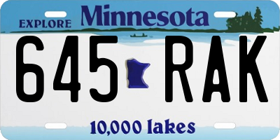 MN license plate 645RAK
