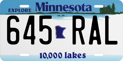 MN license plate 645RAL