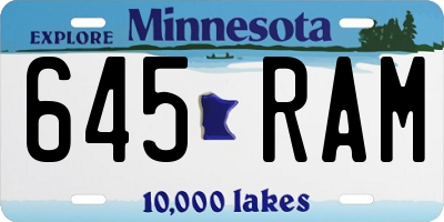 MN license plate 645RAM