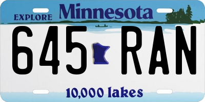 MN license plate 645RAN