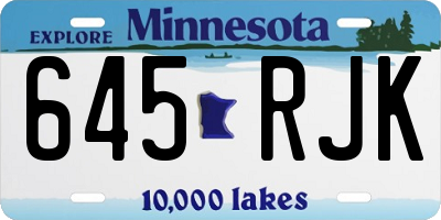 MN license plate 645RJK
