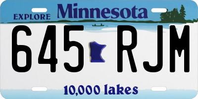 MN license plate 645RJM