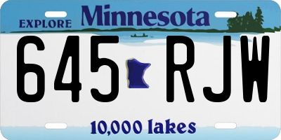 MN license plate 645RJW