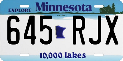 MN license plate 645RJX